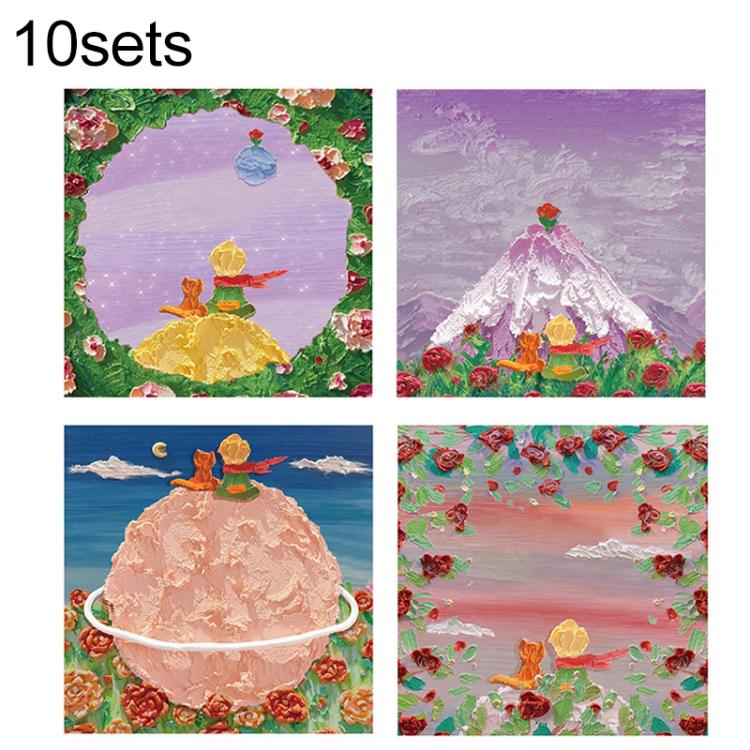 H034 10pcs Tear-off Memo Pad Message Memo Handbook Decorative Stickers — 10 sets Star Little Prince Series Random