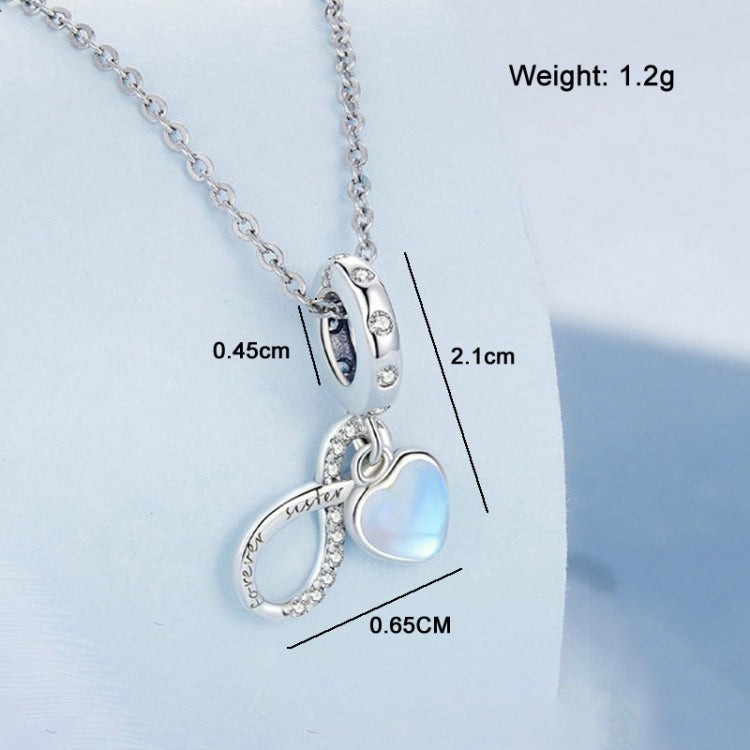 BSC705 S925 Eternal Sisterhood Charm Cracelet Endless Symbols Heart Zirconia Pendant — view 3