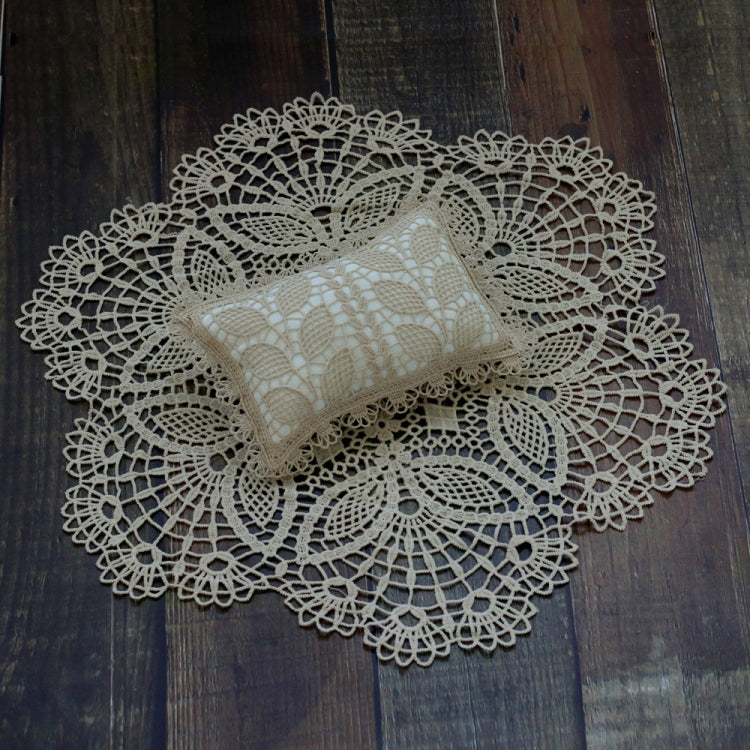 Hollow Lace Round Blanket + Pillow Suit Baby Photography Props