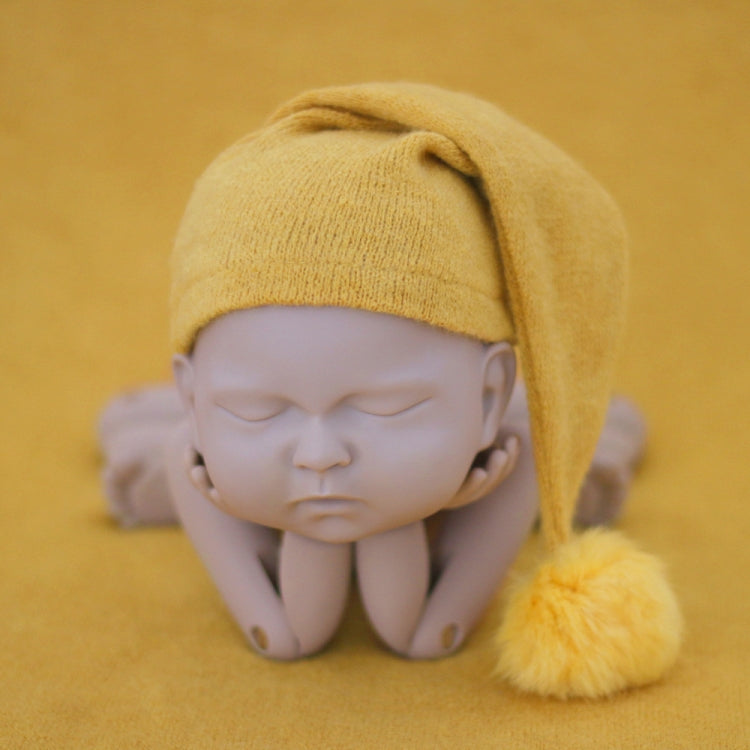 Newborn Photography Clothing Baby Photography Fur Ball Knitted Long Tail Hat