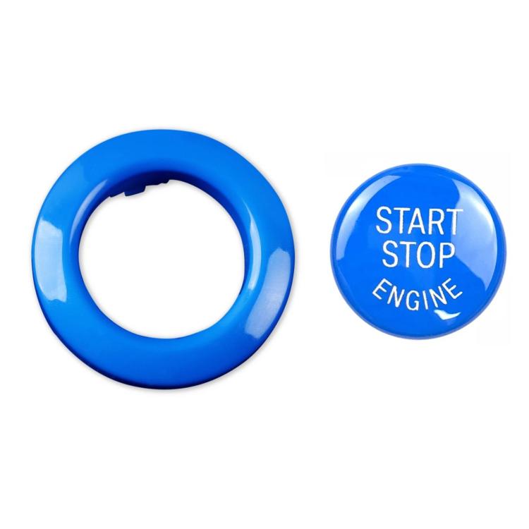 For 2004-2011 BMW E81/E87 2pcs /Set One-Key Start Button Cover Decoration — Blue