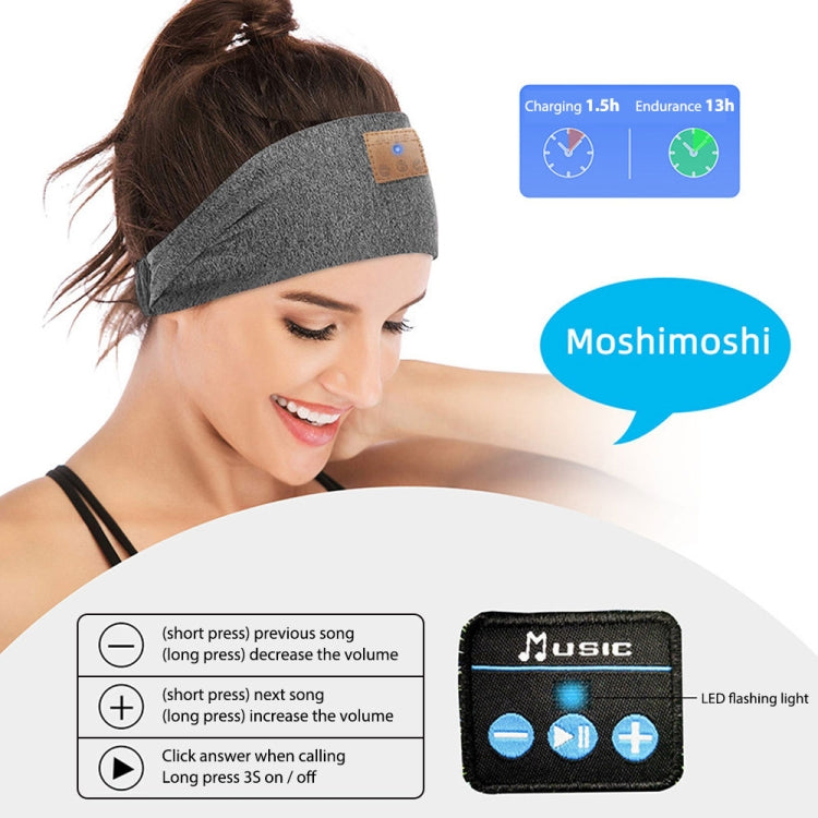 Bluetooth Headband Headphones Sleep Mask for Side Sleeper Workout Running — Sleep Mask Hemp Gray