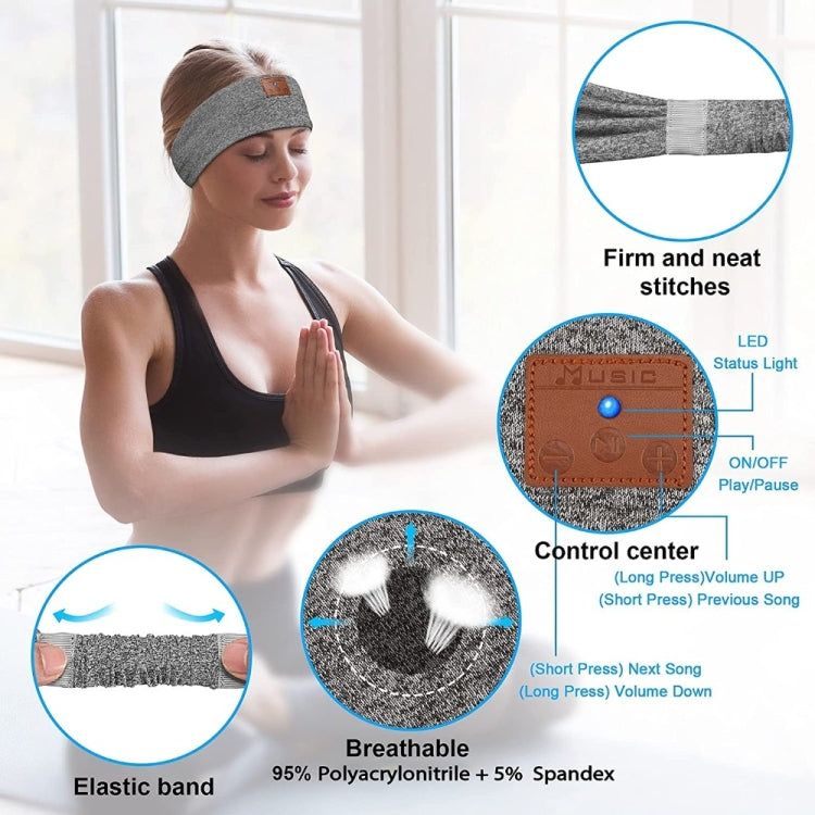 Bluetooth Headband Headphones Sleep Mask for Side Sleeper Workout Running — view 4