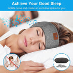 Bluetooth Headband Headphones Sleep Mask for Side Sleeper Workout Running — view 6