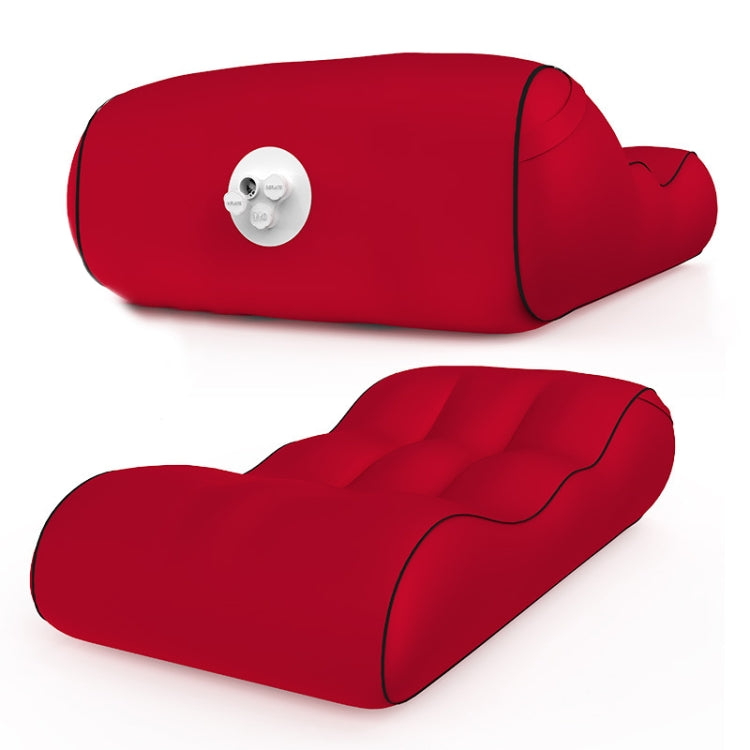 1832B Outdoor Portable One-Touch Automatic Inflatable Sofa Foldable Seat — Wine Red