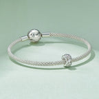S925 Sterling Silver Plated White Gold Zircon Flower Hollow Pattern Bracelet Beads — view 4