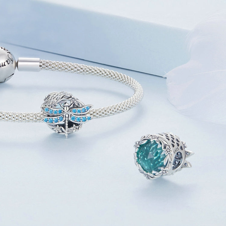 S925 Sterling Silver Dragonfly Around Garland Zircon Bead Bracelet — BSC742