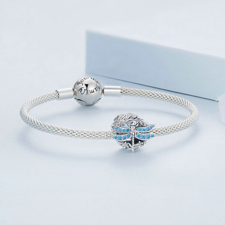 S925 Sterling Silver Dragonfly Around Garland Zircon Bead Bracelet — view 4