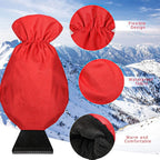 2pcs Winter Warm Car Snow Shoveling Gloves Deicing Snow Scraper