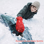 2pcs Winter Warm Car Snow Shoveling Gloves Deicing Snow Scraper
