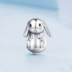 Sterling Silver S925 Cute Animal Lop Rabbit Beaded Bracelet — BSC746