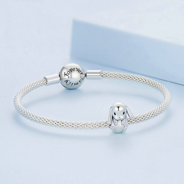 Sterling Silver S925 Cute Animal Lop Rabbit Beaded Bracelet — view 4