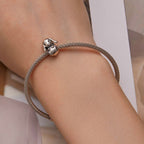 Sterling Silver S925 Cute Animal Lop Rabbit Beaded Bracelet — view 5