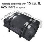 15 Cubic Foot Car Universal Rainproof Roof Luggage Outdoor Camper Roof Bag + Non-slip Mat