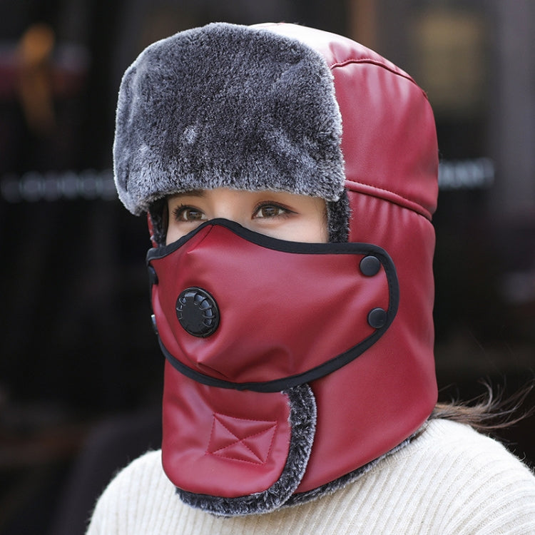 Leather Lei Feng Hat Winter Warm Ear Protection Cotton Cap, Style: — Without Lens Brown