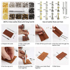 Copper Leather Hollow Cap Double-Sided Rivet Set With Punching Pliers