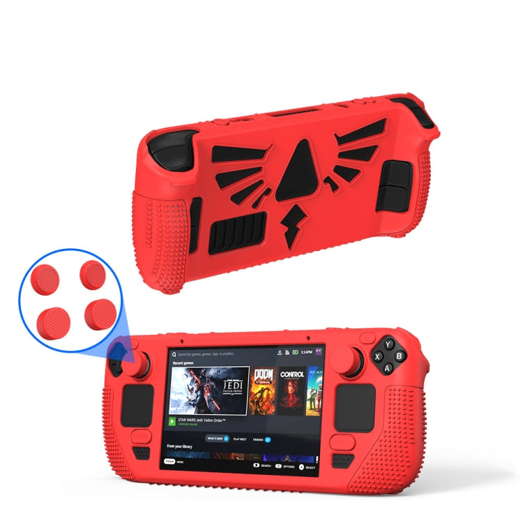For Steam Deck V V4-1 Silicone Non-slip Protective Case for Pocket Consoles with Holder Function — Green