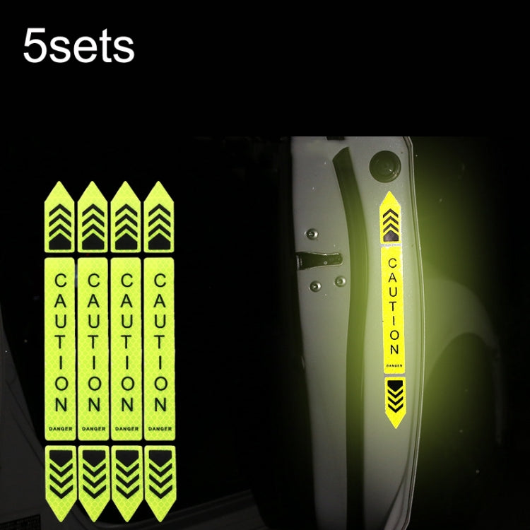 5sets Car Opening Door Anti-Collision Safety Warning Reflector — 5sets Diamond Yellow