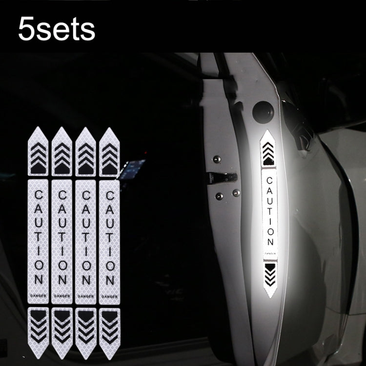 5sets Car Opening Door Anti-Collision Safety Warning Reflector — 5sets Fluorescent Green
