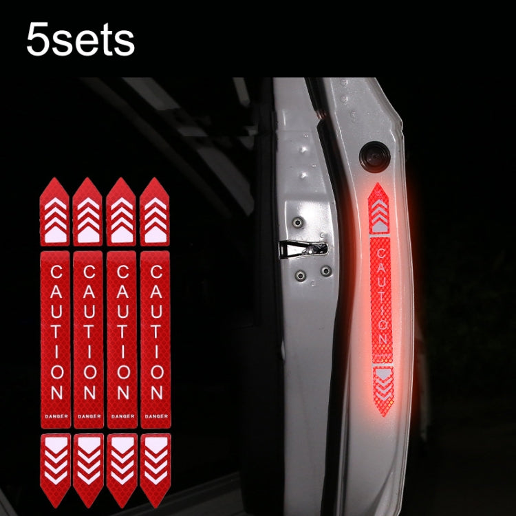 5sets Car Opening Door Anti-Collision Safety Warning Reflector — 5sets Diamond White