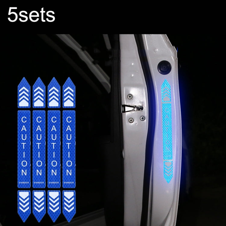 5sets Car Opening Door Anti-Collision Safety Warning Reflector — 5sets Diamond Red