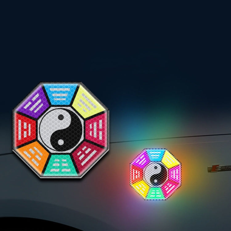 Car Door Anti-Collision Scrape And Rearview Mirror Colorful Safety Warning Reflective Sticker, Style: Glue Model Rear Bar Discs — 2sets Glue Model Tail Box