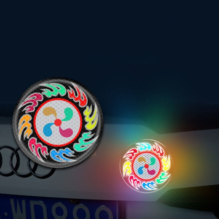 Car Door Anti-Collision Scrape And Rearview Mirror Colorful Safety Warning Reflective Sticker, Style: Glue Model Rear Bar Discs — 2sets Ordinary Model Tail Box