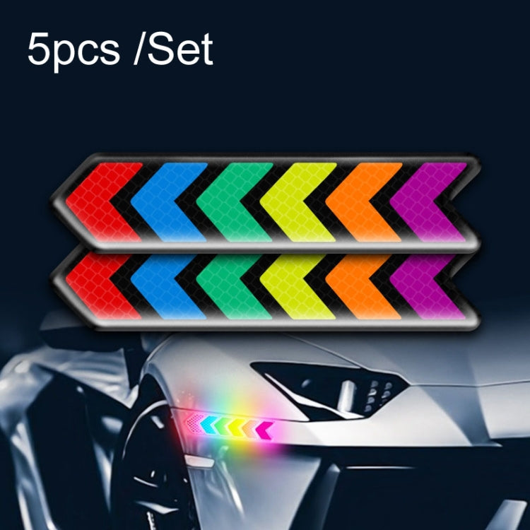 Car Door Anti-Collision Scrape And Rearview Mirror Colorful Safety Warning Reflective Sticker, Style: Glue Model Rear Bar Discs — 2sets Glue Model Rear Bar Arrow