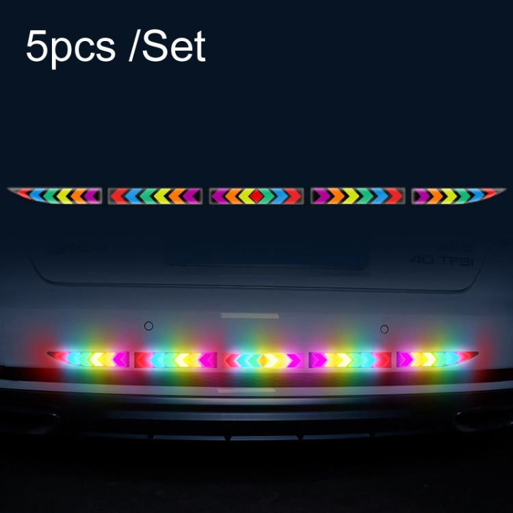 Car Door Anti-Collision Scrape And Rearview Mirror Colorful Safety Warning Reflective Sticker, Style: Glue Model Rear Bar Discs — 2sets Nano Model Rearview Mirror