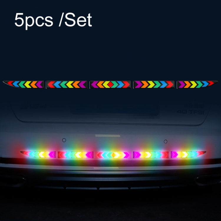 Car Door Anti-Collision Scrape And Rearview Mirror Colorful Safety Warning Reflective Sticker, Style: Glue Model Rear Bar Discs — 2sets Glue Model Gossip Plate