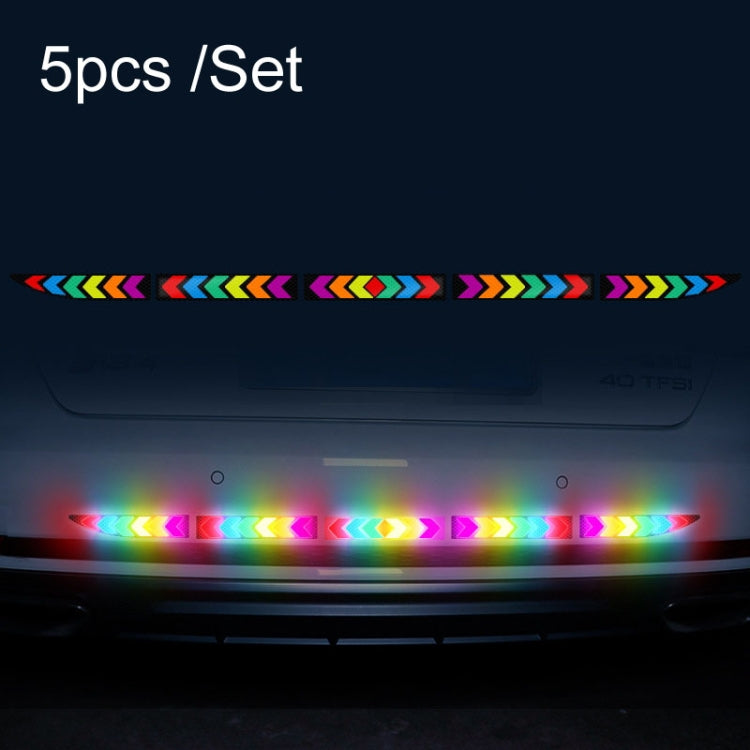 Car Door Anti-Collision Scrape And Rearview Mirror Colorful Safety Warning Reflective Sticker, Style: Glue Model Rear Bar Discs — 2sets Glue Model Door