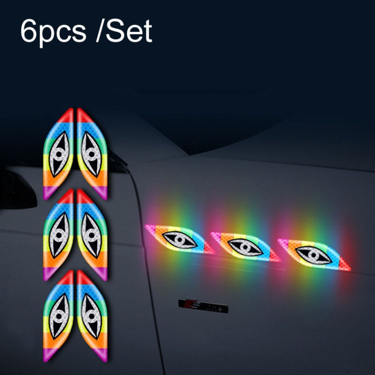 Car Door Anti-Collision Scrape And Rearview Mirror Colorful Safety Warning Reflective Sticker, Style: Glue Model Rear Bar Discs — 2sets Glue Model Black Flames