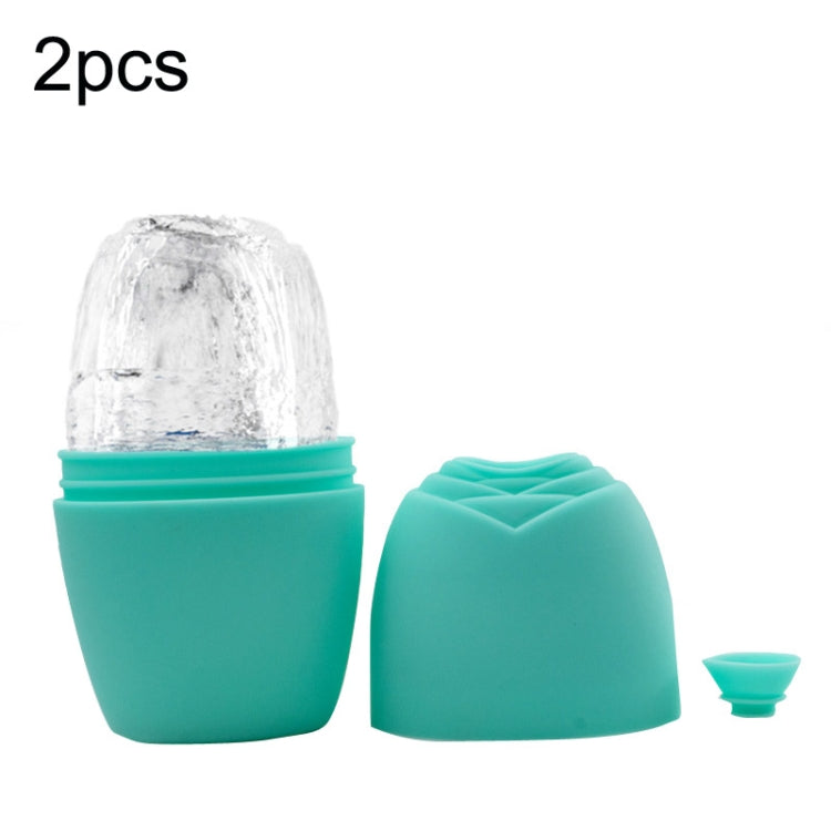 2pcs L-03-01 Face Ice Apparatus Massage Ice Roller Beauty Makeup Silicone Face Ice Tray — Makeup Rose Red