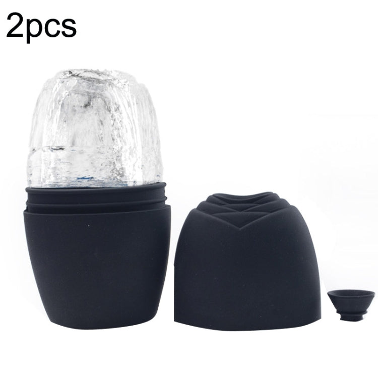 2pcs L-03-01 Face Ice Apparatus Massage Ice Roller Beauty Makeup Silicone Face Ice Tray — Makeup Glacier White With Hole