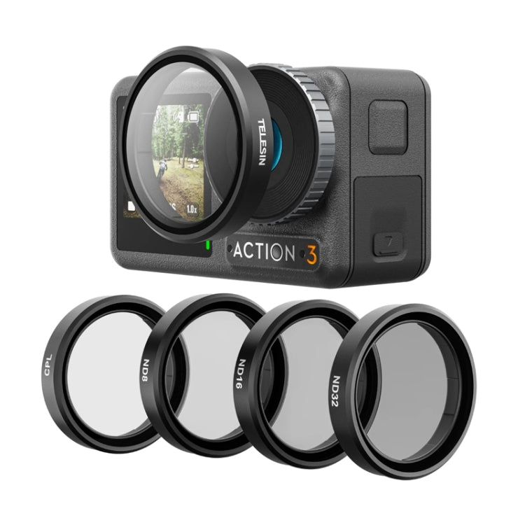 For DJI OSMO Action 3 / 4 TELESIN ND CPL Filter Set Aluminium Alloy Frame Lens