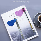 2pcs Mini Self-Adhesive Love Pen Holder PU Pen Clip Elastic Band Pen Insert — view 9