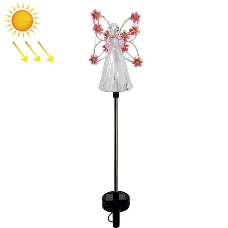 Solar Angel Garden Light Outdoor Decoration Patio Garden Ground Plug Light — Purple