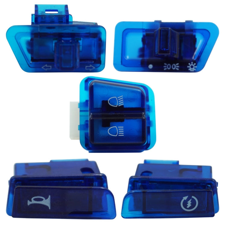 Motorcycle Headlight Horn Steering Switch Accessories — 5 in 1 Green