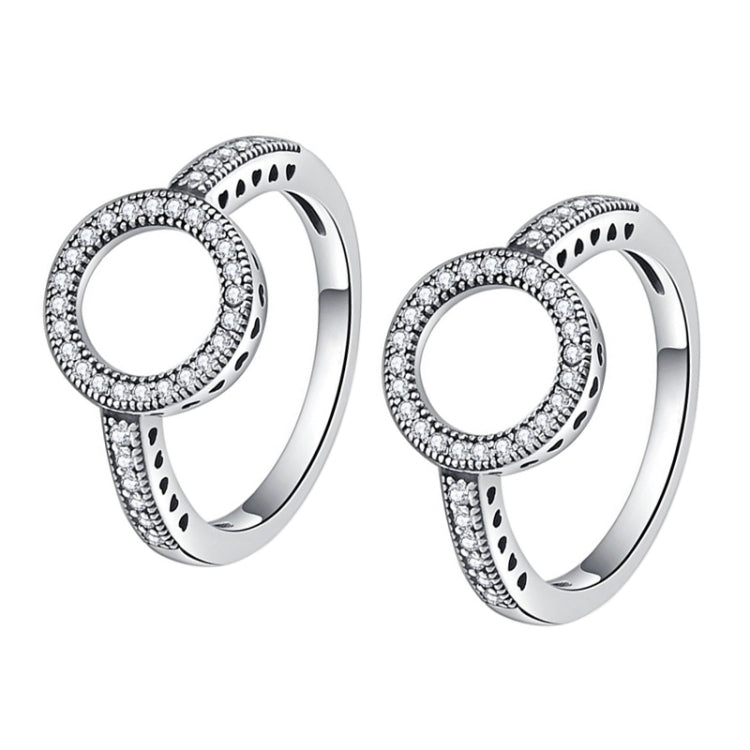 2 PCS Alloy Lucky Circle Diamond Halo Rings — 10