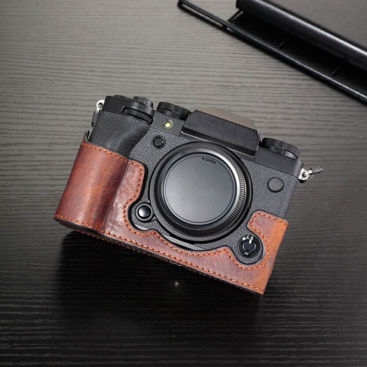 For FUJIFILM X-T5 Camera Cowhide Bag Anti-scratch Protective Case Base Cover
