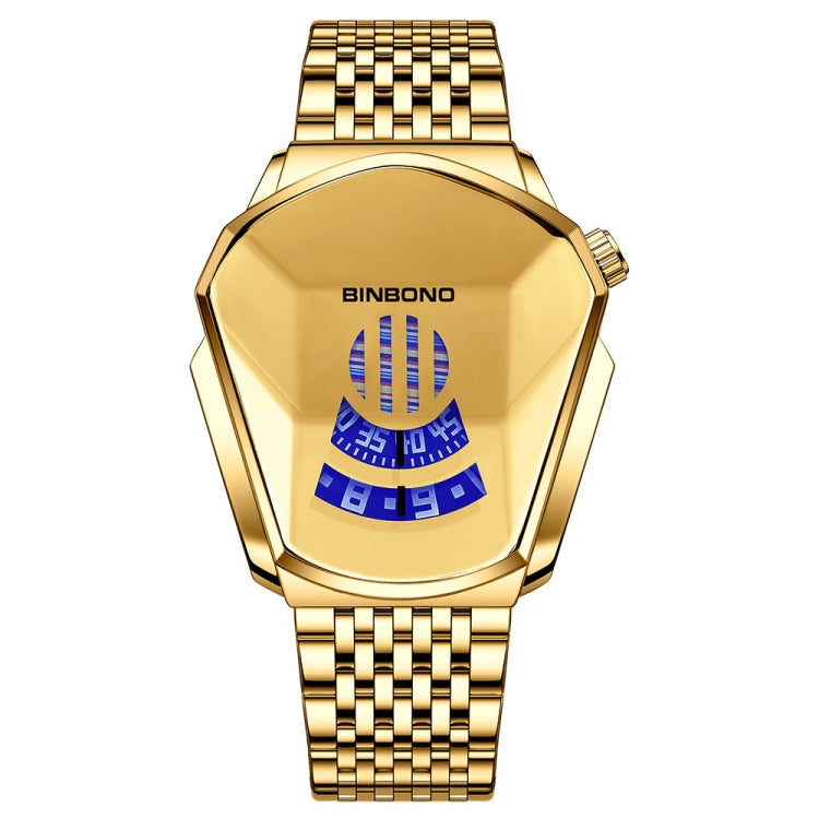 BINBOND Locomotive Concept Steel Belt Watch Men Live Black Technology Watch