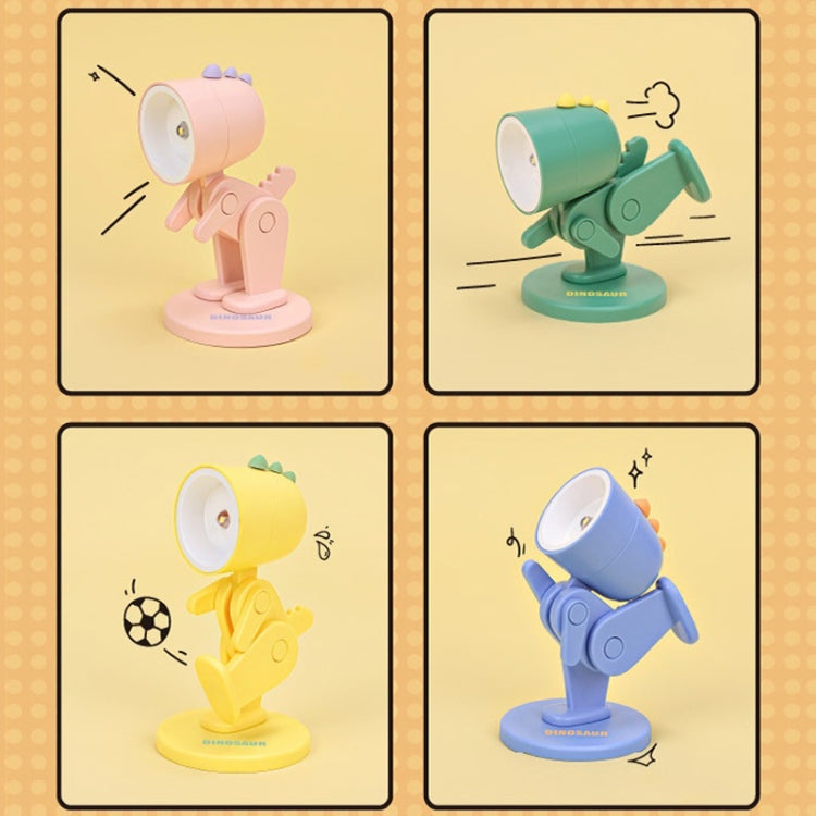 Mini Table Lamp Desktop DIY Ornaments Folding Night Light — Dinosaur Pink