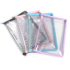 B5 9 Rings Loose-leaf Journal Clear PVC Cover Zipper Planner Notebook — Sky Blue