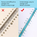 B5 9 Rings Loose-leaf Journal Clear PVC Cover Zipper Planner Notebook — view 8