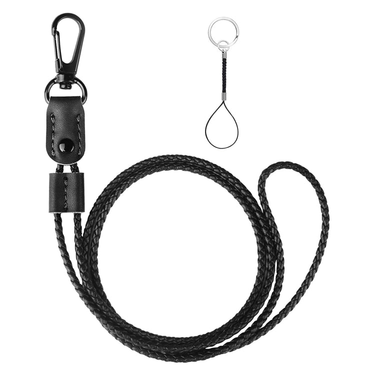 Hand -Woven PU Leather Lanyard Neck Strap For Phone Badge ID Credit Work Card