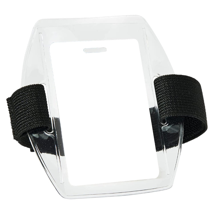 PVC Soft Plastic Card Holder Polyester Reflective Wristband Badge Card Holder Arm Adjustable ID Badge