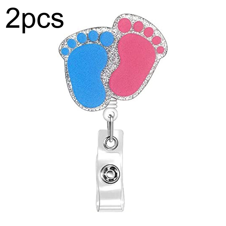 2pcs 65cm Retractable Pull Badge Reel Kristall-Acryl Name Tag Card Badge Holder