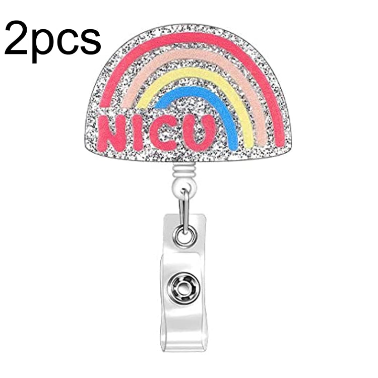 2pcs 65cm Retractable Pull Badge Reel Kristall-Acryl Name Tag Card Badge Holder — Infant Footprint