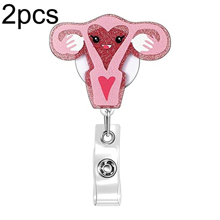 2pcs 65cm Retractable Pull Badge Reel Kristall-Acryl Name Tag Card Badge Holder — Rainbow