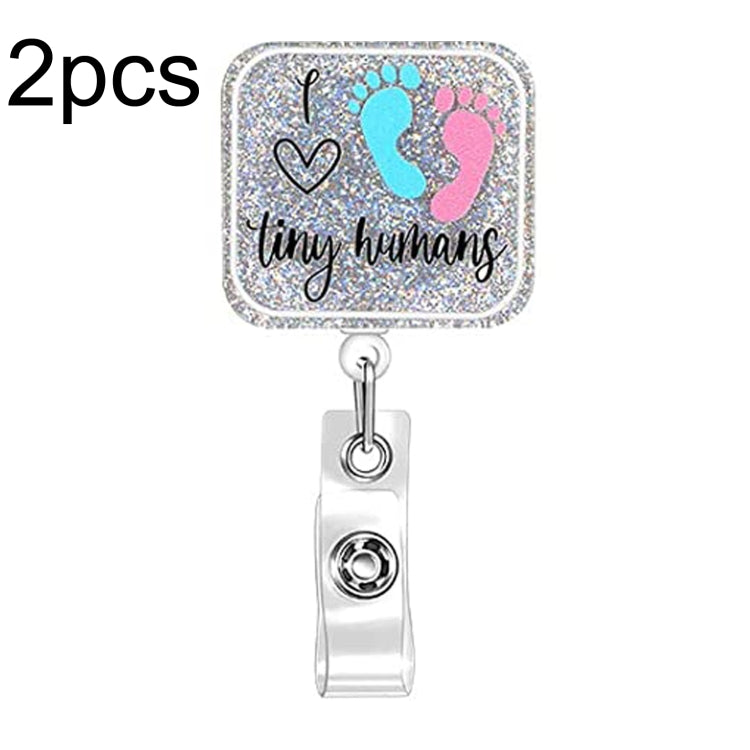 2pcs 65cm Retractable Pull Badge Reel Kristall-Acryl Name Tag Card Badge Holder — Uterus